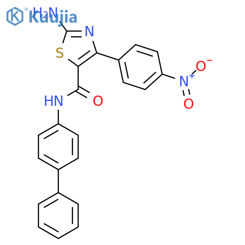 2-amino-N-{1,1'-biphenyl-4-yl}-4-(4-nitrophenyl)-1,3-thiazole-5-carboxamide structure