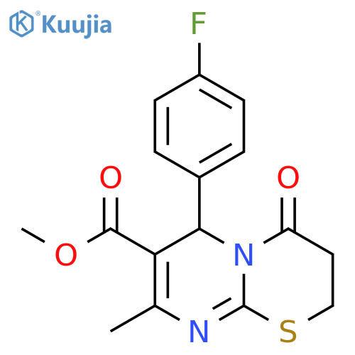 methyl 6-(4-fluorophenyl)-8-methyl-4-oxo-2H,3H,4H,6H-pyrimido2,1-b1,3thiazine-7-carboxylate structure