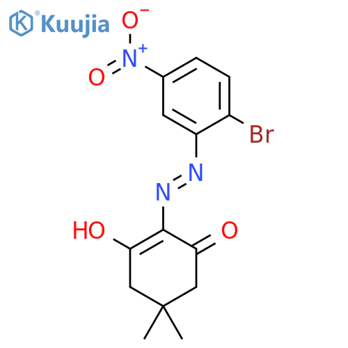 2-2-(2-bromo-5-nitrophenyl)hydrazin-1-ylidene-5,5-dimethylcyclohexane-1,3-dione structure