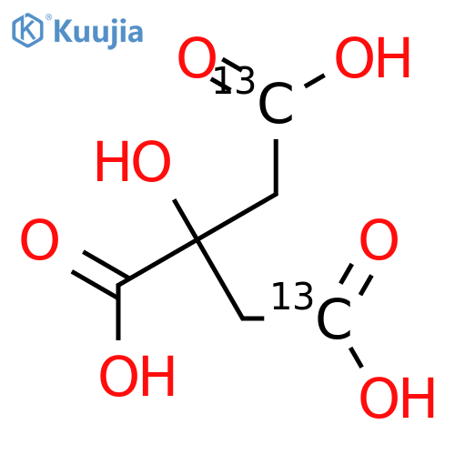 2-hydroxypropane-1,2,3-(~13~C_3_)tricarboxylic acid structure