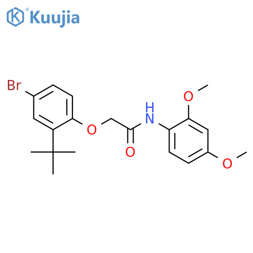 2-(4-bromo-2-tert-butylphenoxy)-N-(2,4-dimethoxyphenyl)acetamide structure