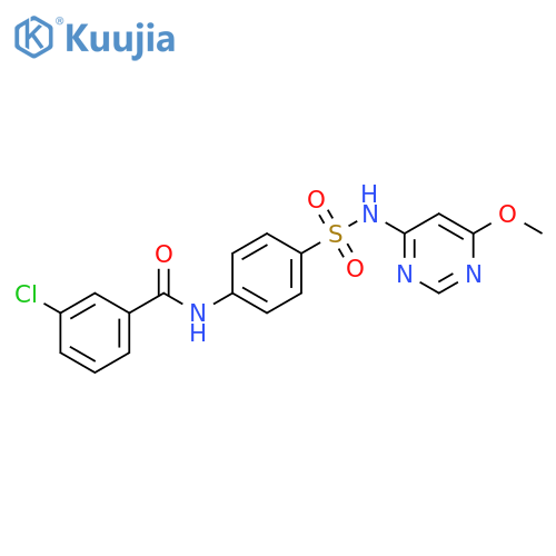 3-chloro-N-{4-[(6-methoxypyrimidin-4-yl)sulfamoyl]phenyl}benzamide structure