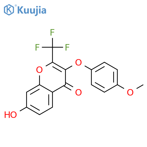 7-hydroxy-3-(4-methoxyphenoxy)-2-(trifluoromethyl)-4H-chromen-4-one structure