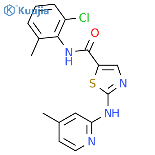 5-Thiazolecarboxamide,N-(2-chloro-6-methylphenyl)-2-[(4-methyl-2-pyridinyl)amino]- structure
