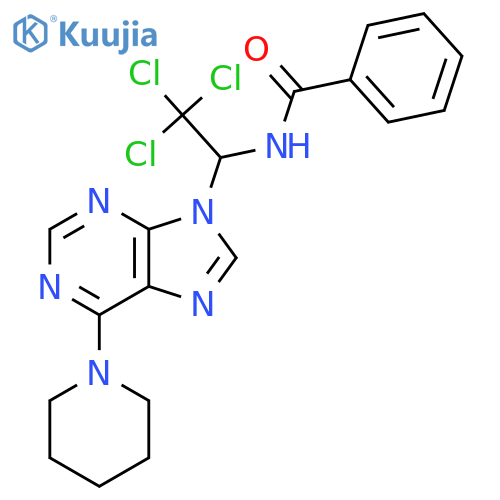 N-{2,2,2-trichloro-1-6-(piperidin-1-yl)-9H-purin-9-ylethyl}benzamide structure