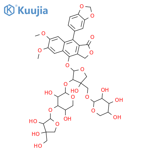 Diphyllin; O-[β-D-Apiofuranosyl-(1→3)-α-L-arabinopyranosyl-(1→2)-[β-D-xylopyranosyl-(1→5)]-β-D-apiofuranoside] structure
