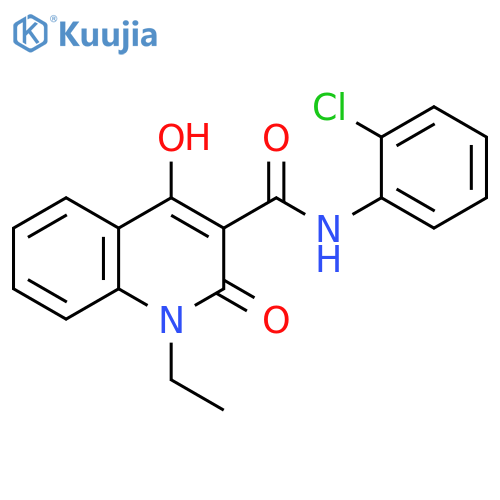 N-(2-chlorophenyl)-1-ethyl-4-hydroxy-2-oxo-1,2-dihydroquinoline-3-carboxamide structure