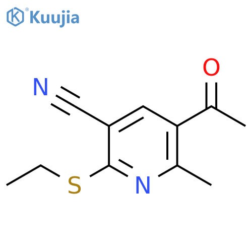 5-ACETYL-2-(ETHYLSULFANYL)-6-METHYLNICOTINONITRILE structure