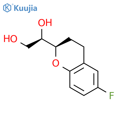 (1’R,2R)-2-(1’,2’-Dihydroxyethyl)-6-fluorochromane structure