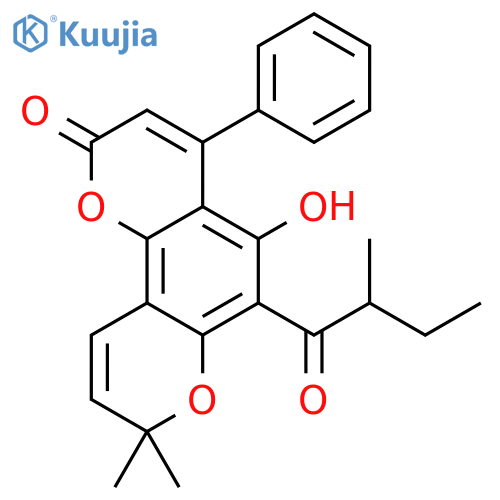 5-hydroxy-8,8-dimethyl-6-(2-methyl-butyryl)-4-phenyl-8H-pyrano[2,3-f]chromen-2-one structure