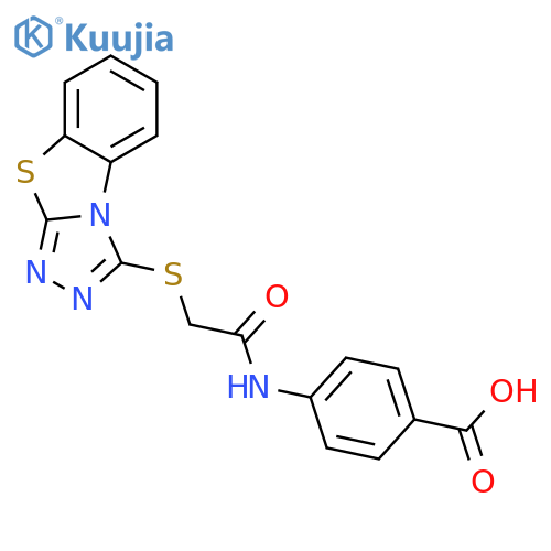 <br>4-[2-(Benzo[4,5]thiazolo[2,3-c][1,2,4]triazol-3-ylsulfanyl)-acetylamino]-be nzoic acid structure