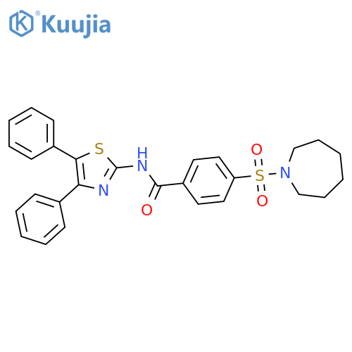 4-(azepane-1-sulfonyl)-N-(4,5-diphenyl-1,3-thiazol-2-yl)benzamide structure