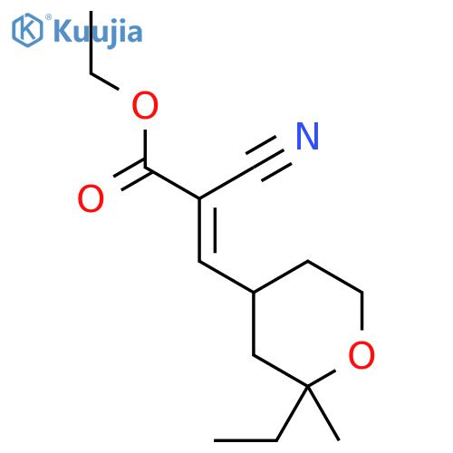 (E)-ethyl 2-cyano-3-(2-ethyl-2-methyltetrahydro-2H-pyran-4-yl)acrylate structure