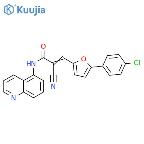 (2E)-3-5-(4-chlorophenyl)furan-2-yl-2-cyano-N-(quinolin-5-yl)prop-2-enamide structure