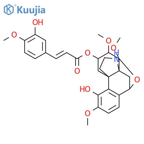 Hasubanan-4,6-diol,8,10-epoxy-3,7,8-trimethoxy-,6-[(2E)-3-(3-hydroxy-4-methoxyphenyl)-2-propenoate], (6b,7b,8b,10b)- (9CI) structure