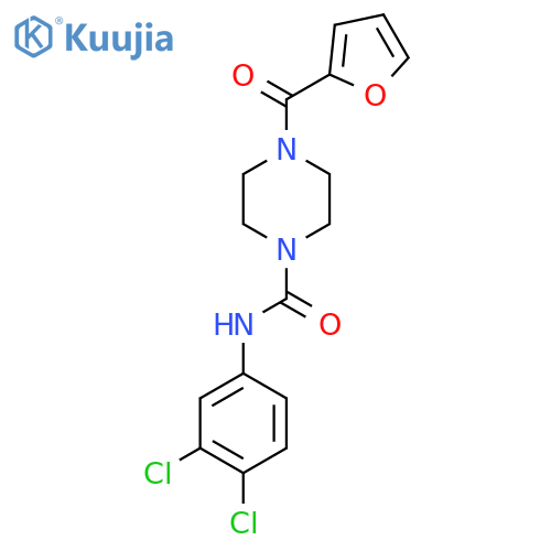 N-(3,4-Dichlorophenyl)(4-(2-furylcarbonyl)piperazinyl)formamide structure