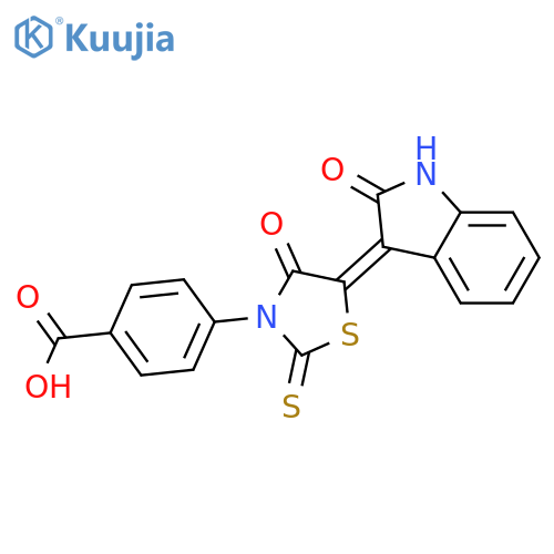 4-(4-oxo-5-(2-oxoindolin-3-ylidene)-2-thioxothiazolidin-3-yl)benzoic acid structure