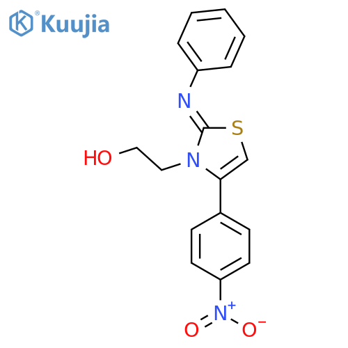 2-(2Z)-4-(4-nitrophenyl)-2-(phenylimino)-2,3-dihydro-1,3-thiazol-3-ylethan-1-ol structure