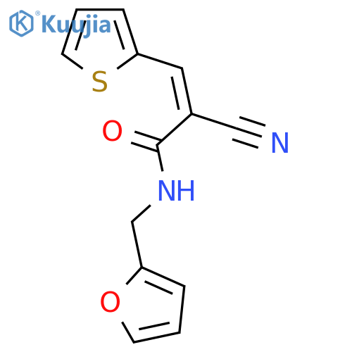 2-cyano-N-(furan-2-yl)methyl-3-(thiophen-2-yl)prop-2-enamide structure