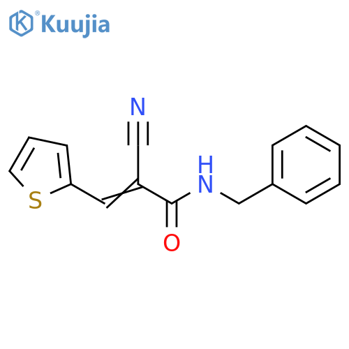 N-benzyl-2-cyano-3-(thiophen-2-yl)prop-2-enamide structure