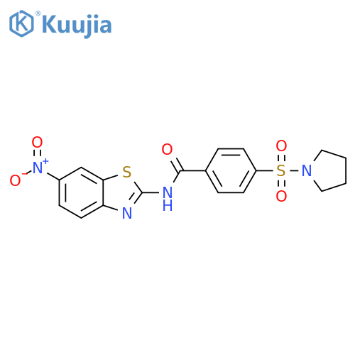N-(6-nitro-1,3-benzothiazol-2-yl)-4-(pyrrolidine-1-sulfonyl)benzamide structure
