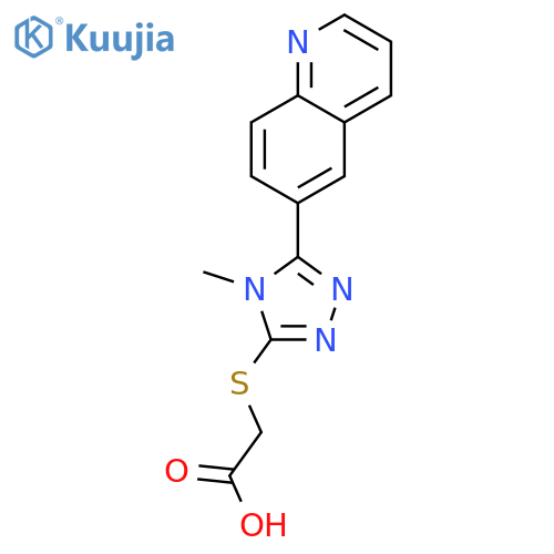 Acetic acid,2-[[4-methyl-5-(6-quinolinyl)-4H-1,2,4-triazol-3-yl]thio]- structure