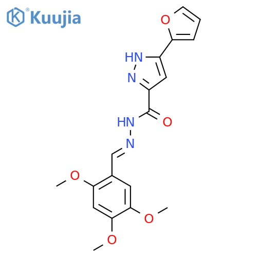 3-(furan-2-yl)-N'-(1E)-(2,4,5-trimethoxyphenyl)methylidene-1H-pyrazole-5-carbohydrazide structure