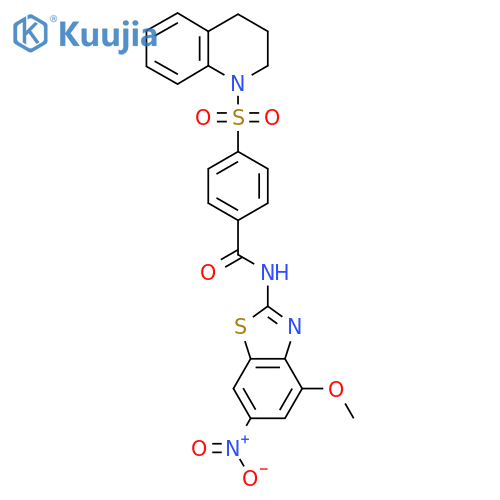N-(4-methoxy-6-nitro-1,3-benzothiazol-2-yl)-4-(1,2,3,4-tetrahydroquinoline-1-sulfonyl)benzamide structure