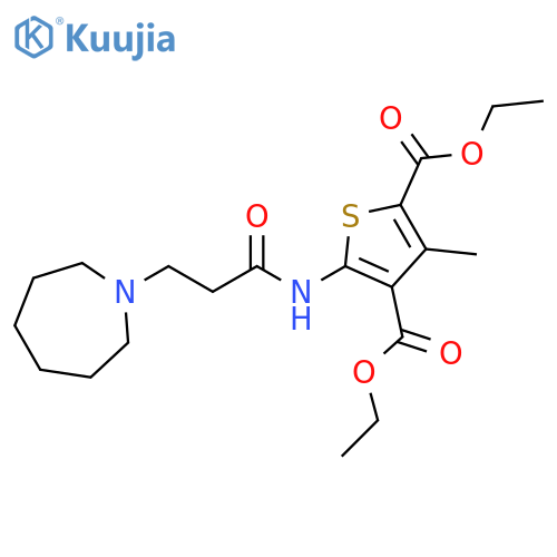 2,4-diethyl 5-3-(azepan-1-yl)propanamido-3-methylthiophene-2,4-dicarboxylate structure