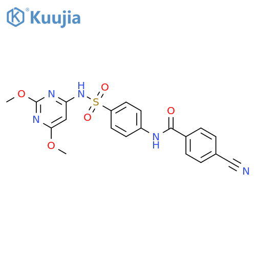 4-cyano-N-{4-(2,6-dimethoxypyrimidin-4-yl)sulfamoylphenyl}benzamide structure