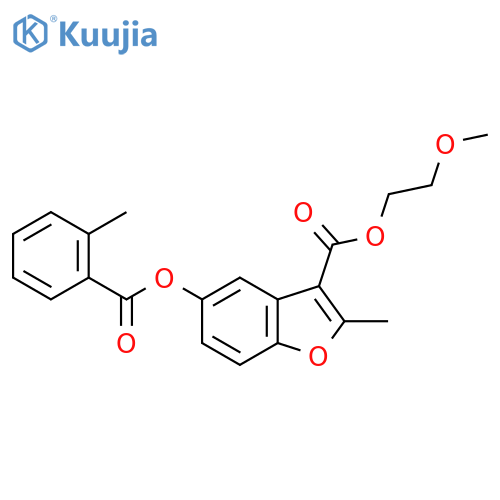 2-methoxyethyl 2-methyl-5-(2-methylbenzoyloxy)-1-benzofuran-3-carboxylate structure