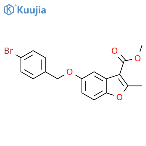 methyl 5-(4-bromophenyl)methoxy-2-methyl-1-benzofuran-3-carboxylate structure