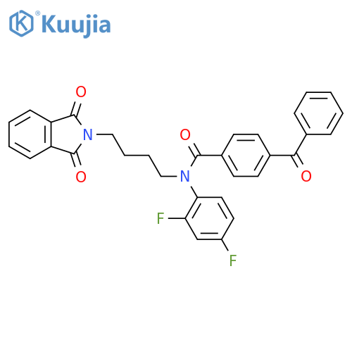4-benzoyl-N-(2,4-difluorophenyl)-N-4-(1,3-dioxo-2,3-dihydro-1H-isoindol-2-yl)butylbenzamide structure