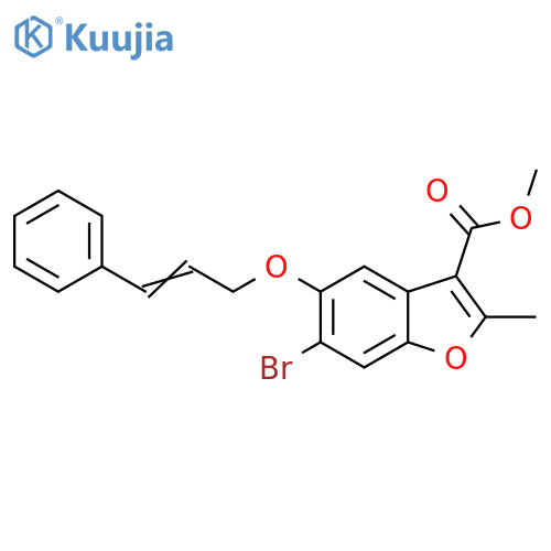 methyl 6-bromo-2-methyl-5-{(2E)-3-phenylprop-2-en-1-yloxy}-1-benzofuran-3-carboxylate structure