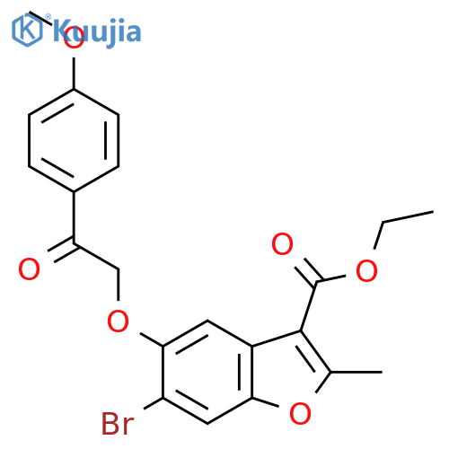 ethyl 6-bromo-5-2-(4-methoxyphenyl)-2-oxoethoxy-2-methyl-1-benzofuran-3-carboxylate structure
