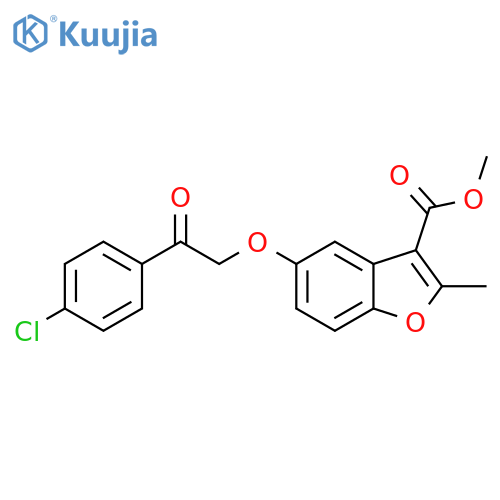 methyl 5-2-(4-chlorophenyl)-2-oxoethoxy-2-methyl-1-benzofuran-3-carboxylate structure