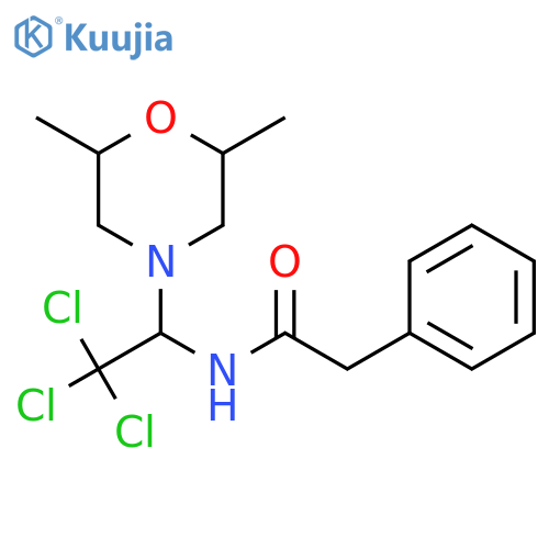 2-Phenyl-N-[2,2,2-trichloro-1-(2,6-dimethylmorpholin-4-yl)ethyl]acetamide structure
