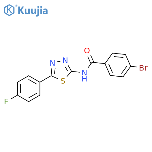 4-bromo-N-5-(4-fluorophenyl)-1,3,4-thiadiazol-2-ylbenzamide structure