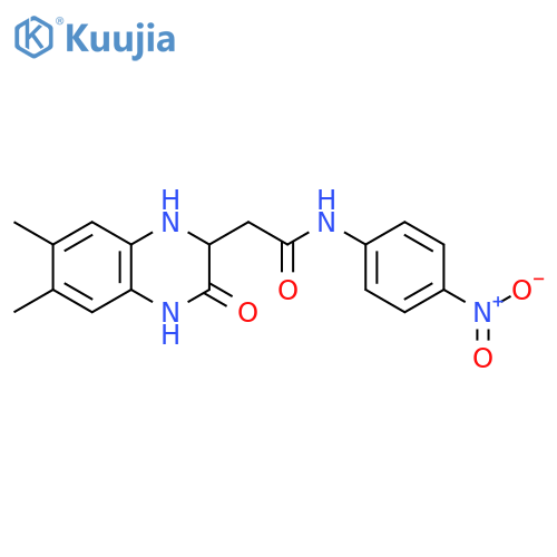 2-(6,7-dimethyl-3-oxo-1,2,3,4-tetrahydroquinoxalin-2-yl)-N-(4-nitrophenyl)acetamide structure