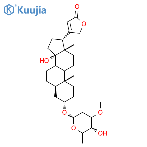 Card-20(22)-enolide,3-[(2,6-dideoxy-3-O-methyl-a-L-arabino-hexopyranosyl)oxy]-14-hydroxy-, (3b,5b)- (9CI) structure
