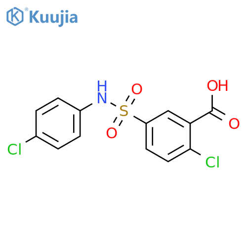 2-chloro-5-(4-chlorophenyl)sulfamoylbenzoic acid structure