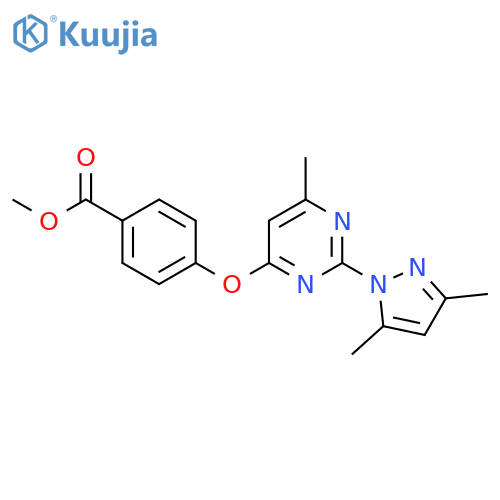 methyl 4-{2-(3,5-dimethyl-1H-pyrazol-1-yl)-6-methylpyrimidin-4-yloxy}benzoate structure