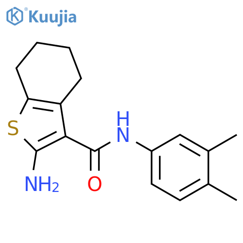 2-amino-N-(3,4-dimethylphenyl)-4,5,6,7-tetrahydro-1-benzothiophene-3-carboxamide structure