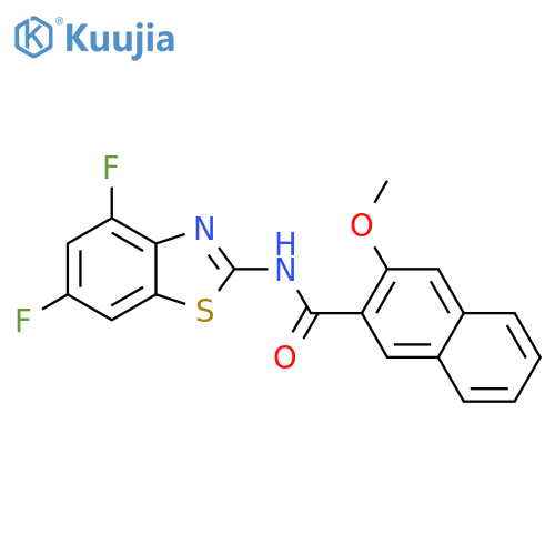 N-(4,6-difluoro-1,3-benzothiazol-2-yl)-3-methoxynaphthalene-2-carboxamide structure