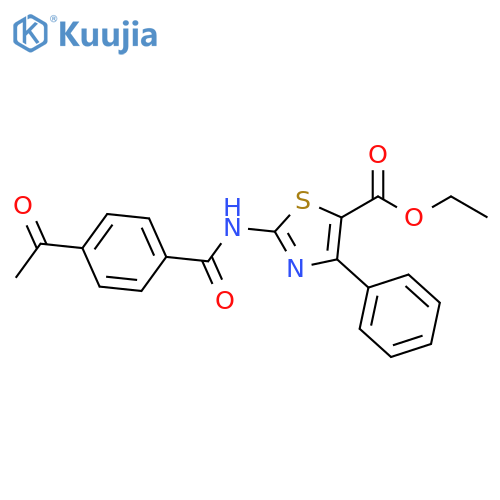 ethyl 2-(4-acetylbenzamido)-4-phenyl-1,3-thiazole-5-carboxylate structure