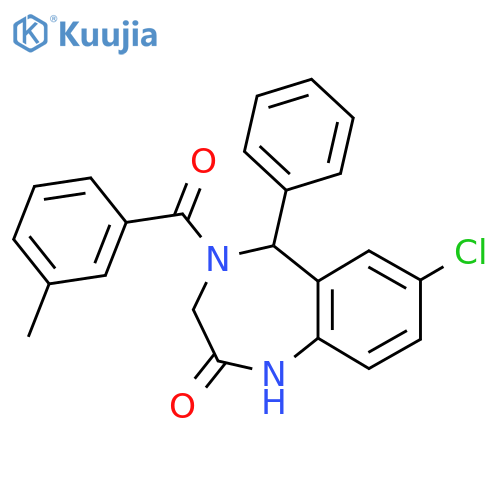 7-chloro-4-(3-methylbenzoyl)-5-phenyl-2,3,4,5-tetrahydro-1H-1,4-benzodiazepin-2-one structure