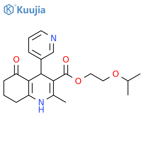 <br>2-(propan-2-yloxy)ethyl 2-methyl-5-oxo-4-(pyridin-3-yl)-1,4,5,6,7,8-hexahyd roquinoline-3-carboxylate structure