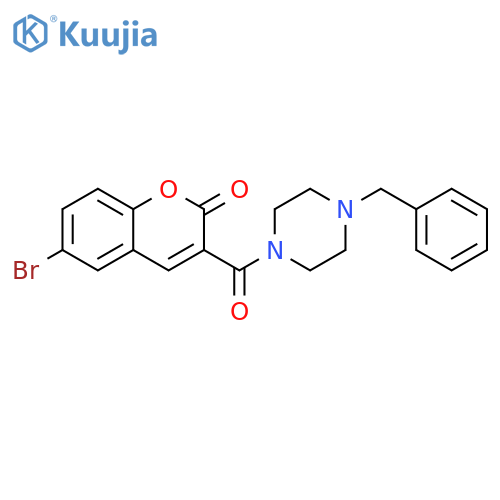 3-(4-benzylpiperazine-1-carbonyl)-6-bromo-2H-chromen-2-one structure