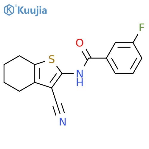 N-(3-cyano-4,5,6,7-tetrahydro-1-benzothiophen-2-yl)-3-fluorobenzamide structure