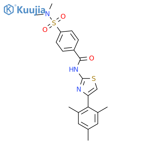 4-(dimethylsulfamoyl)-N-[4-(2,4,6-trimethylphenyl)-1,3-thiazol-2-yl]benzamide structure